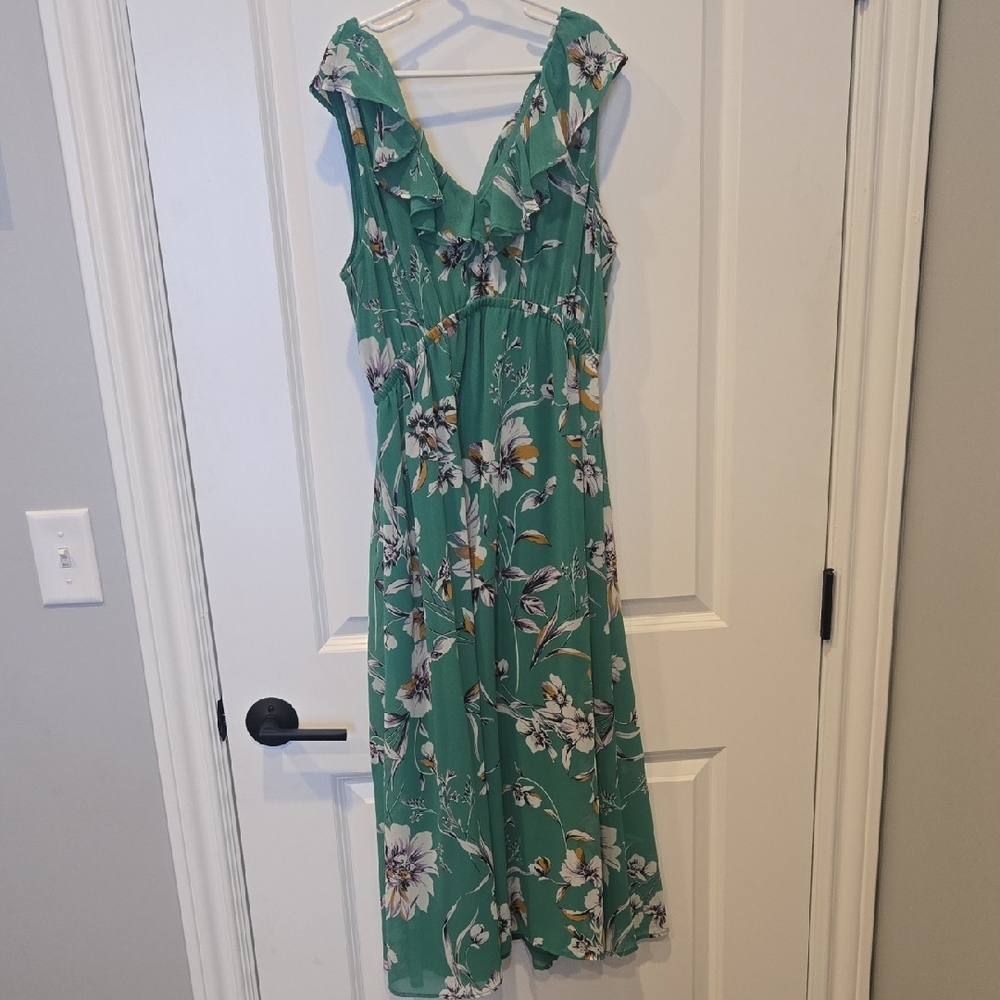 Maurices Green Floral Maxi Dress
